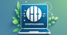 doonprogramming logo with coding symbol